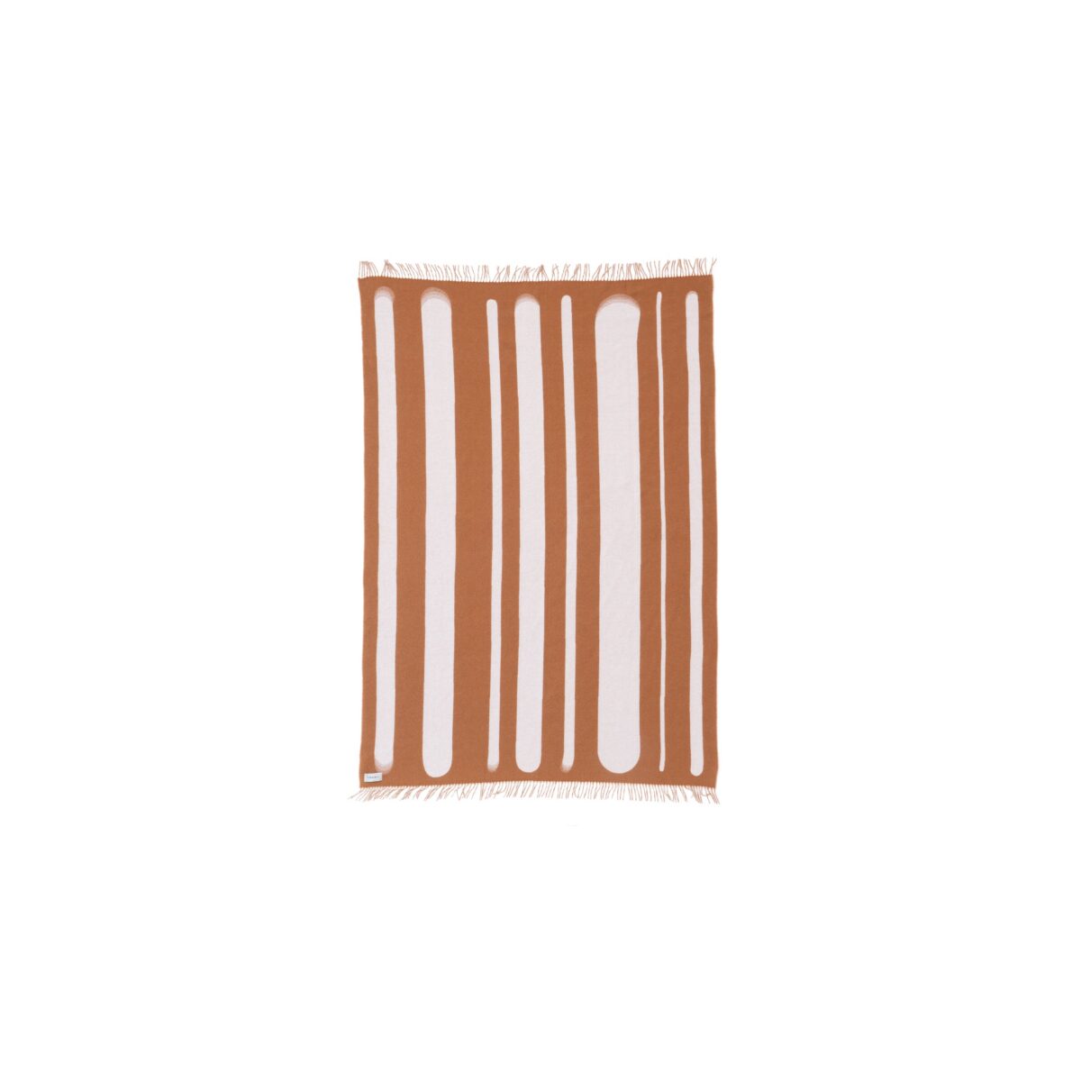 Tan and Milk Throw Blanket - Bold Brush Stripe Design