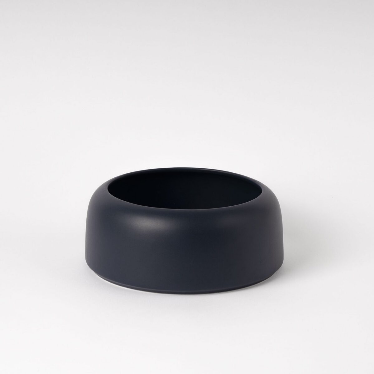 Dark Blue Rounded Rim Decorative Bowl