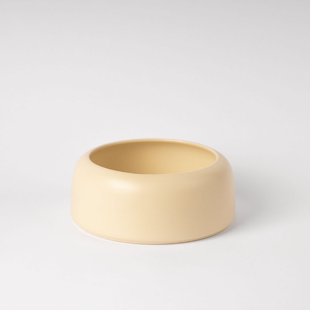 Soft Yellow Rounded Rim Decorative Bowl